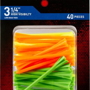 Maxfli Pronged 3.25” High Visibility Golf Tees – 40 Pack